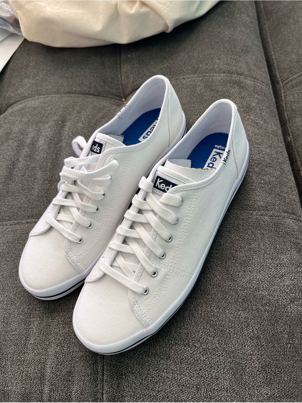 Keds Women’s Kickstart White Canvas Low-Top Sneakers 9